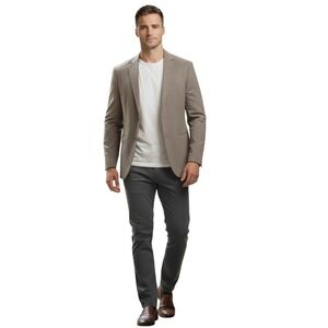 Original Penguin Linen Wool Blazer Micro Check Floral Lining Mens 42R